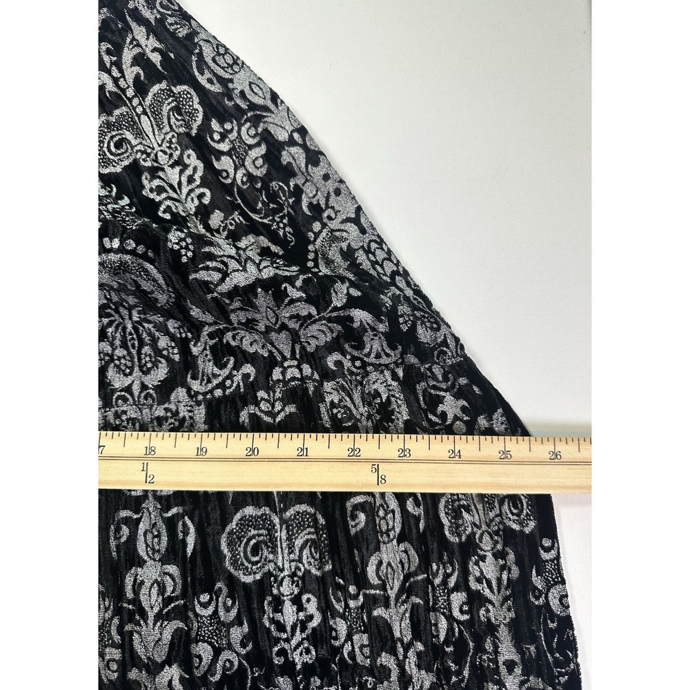Double D Ranch Wear LARGE Black Silver Velvet Pull On Tiered Maxi Romantic Skirt - Picture 14 of 14